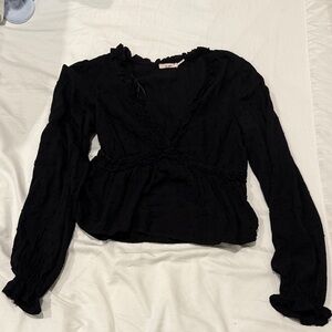 Miami Black Ruffled Women's Blouse